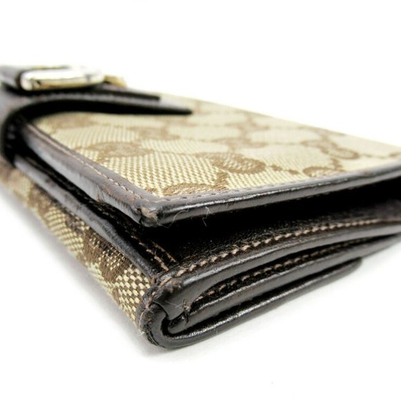 Gucci wallet GG pattern beige canvas �~ leather Auth used T17241 - Picture 3 of 9
